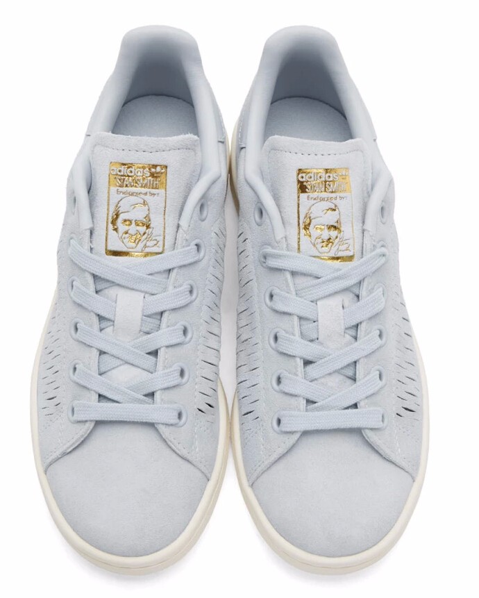 adidas Originals Blue Suede Stan Smith Sneakers 女款蓝色复古运动鞋