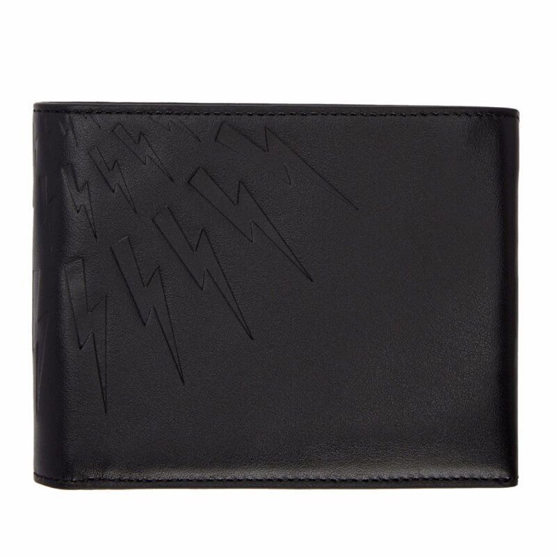 Neil Barrett Black Embossed Thunderbolt Bifold Wallet 黑色*钱包