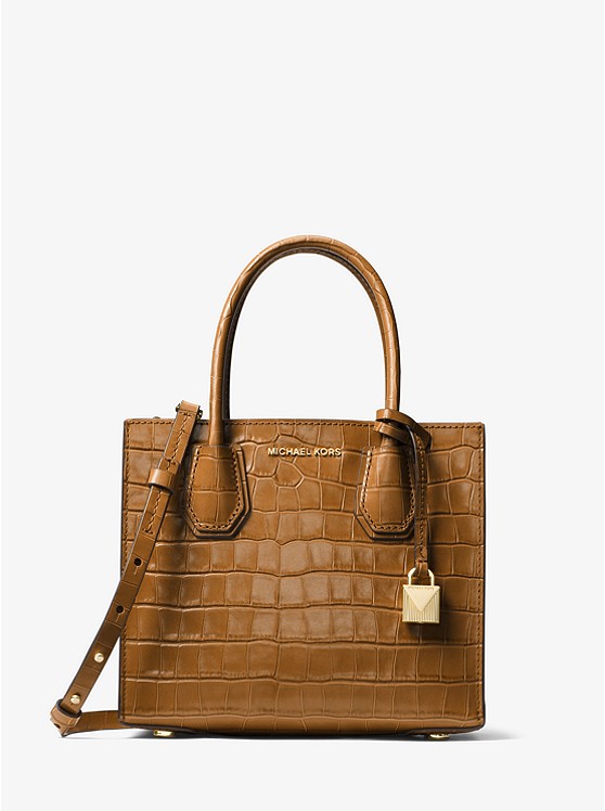 补货！Michael Kors Mercer 鳄*纹理中号托特包