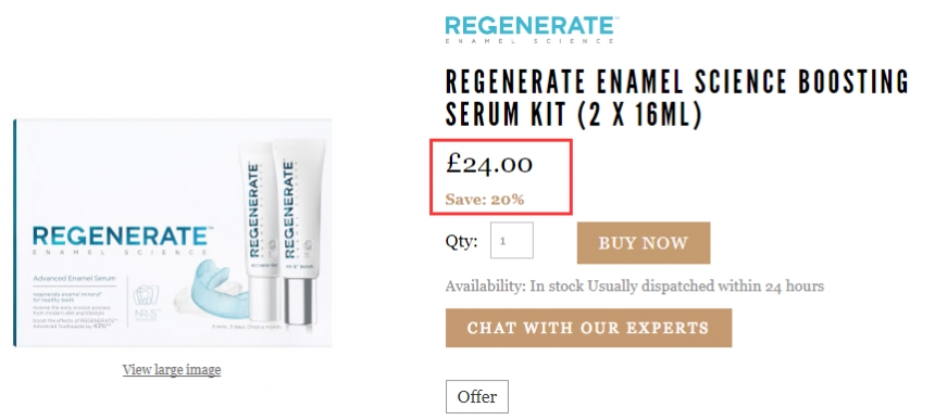 牙齿*特殊护理！Regenerate 牙齿*套装 精华素+活性凝胶 16ml×2