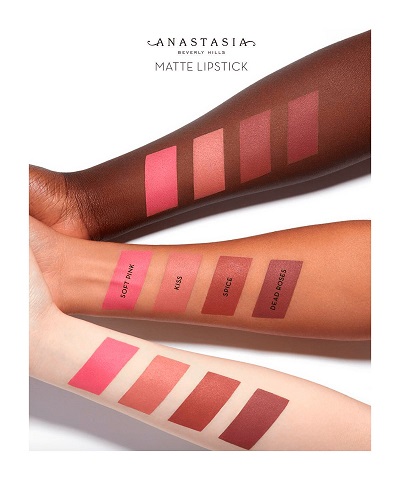 【新上架】一套直邮！8.3折！Anastasia Beverly Hills ABH 干燥玫瑰 迷你裸色哑光唇膏四支装