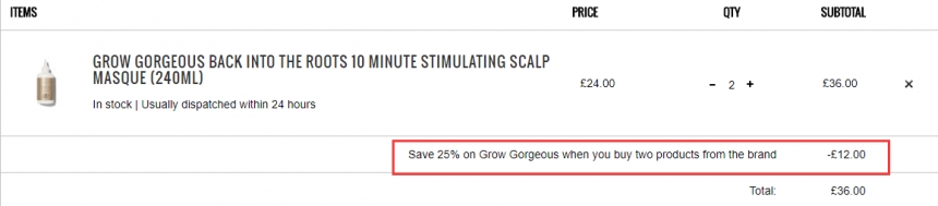 Lookfantastic：Grow Gorgeous **护发产品