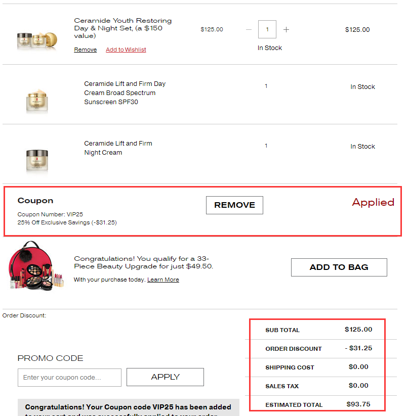 【55专享】Elizabeth Arden 伊丽莎白雅顿 时空金致日霜+晚霜50ml套装 价值0