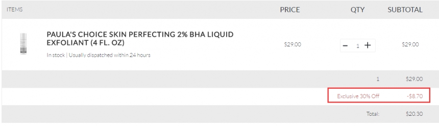 7折！Paula's choice 宝拉珍选  2%水杨酸精华液 120ml
