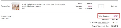 7.8折！BH ✖ Cosmetics Carli Bybel21色眼影高光盘