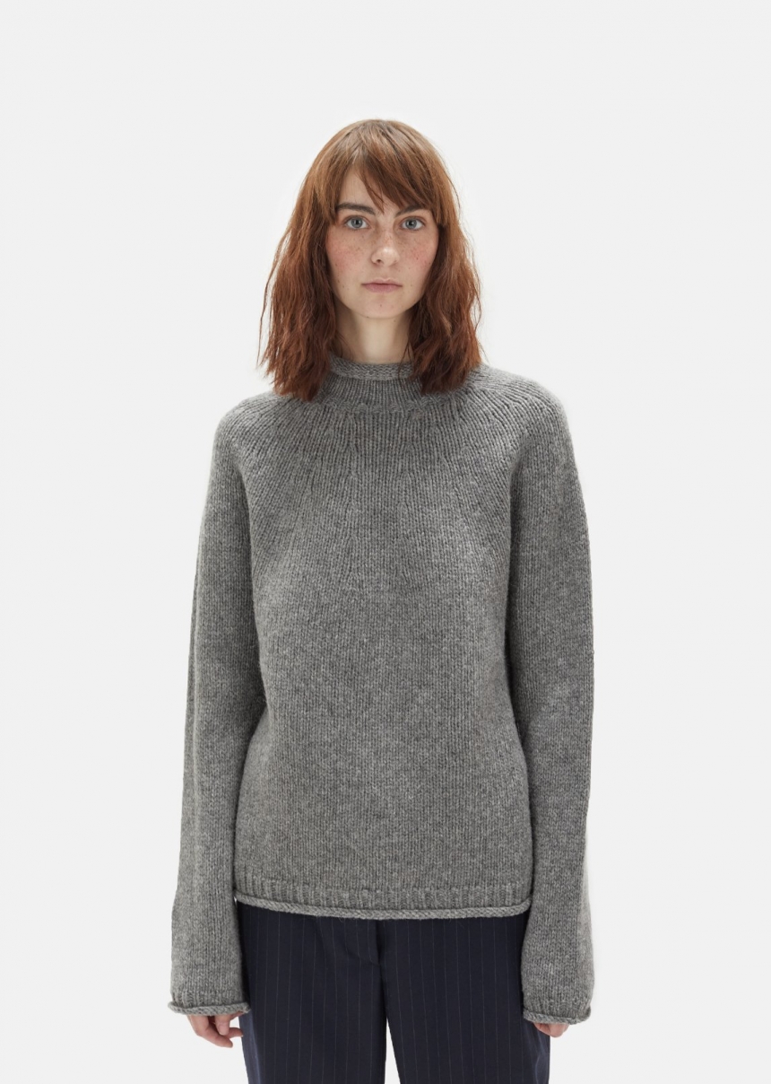 Acne Studios Sabela Wool Mock Neck Sweater 灰色羊毛毛衣