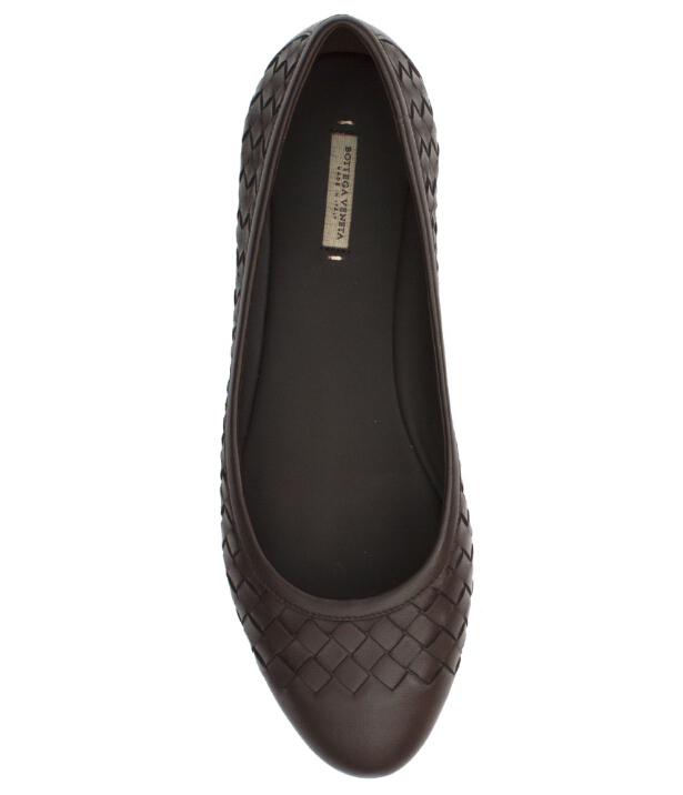 BOTTEGA VENETA LEATHER BALLERINAS 女款编织皮革芭蕾舞平底鞋