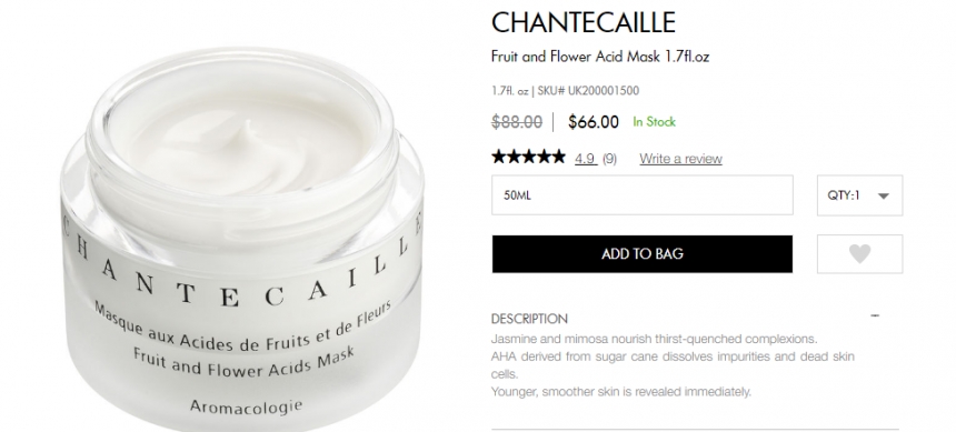 CHANTECAILLE 花妍果酸焕肤面膜 50ml