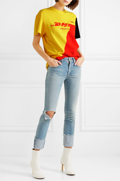 VETEMENTS 印花纯棉珠地布 T 恤
