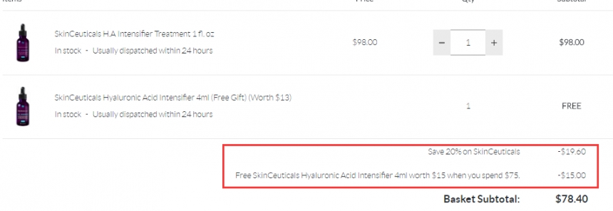 8折+送好礼!SkinCeuticals 杜克 HA透明质酸修复精华 30ml