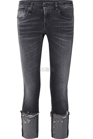 【女王节-娜扎同款】R13 Kate 低腰仿旧紧身牛仔裤