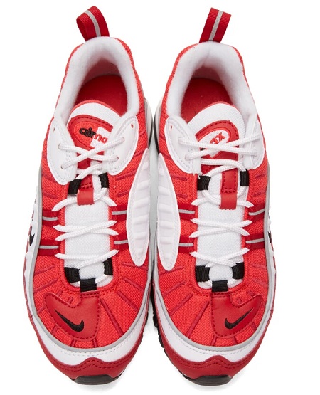 Nike White & Red Air Max 98 Sneakers 女款运动鞋