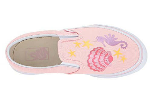 Vans Kids Classic Slip-On 童款一脚蹬粉色帆布鞋