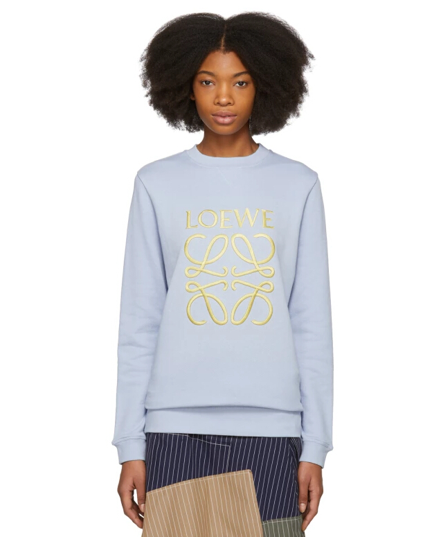 袁姗姗同款 Loewe Blue Anagram Sweatshirt 蓝色logo图案卫衣