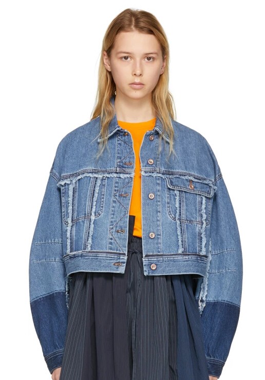 江疏影同款 Acne Studios Blue Cropped Denim Kremi Jacket 短款牛仔夹克