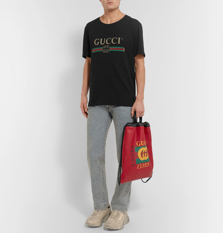 【爆款补货】Gucci 古驰 印字棉T恤 黑色