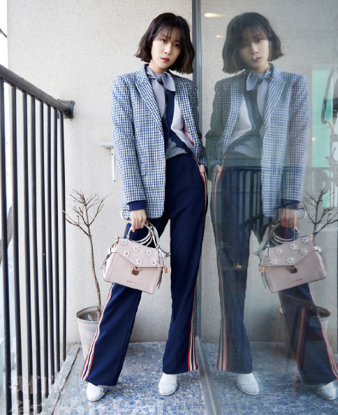 明星同款!Michael Kors 迈克高仕 Bristol Floral Appliqué 立体贴花手提斜挎包