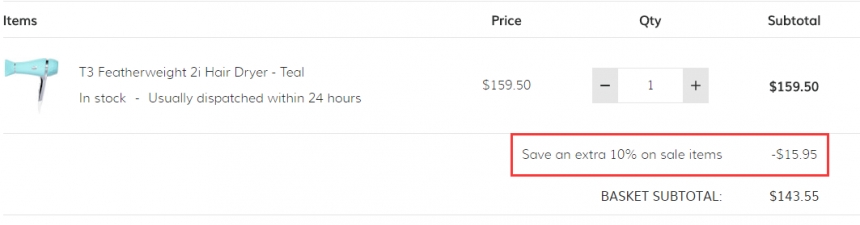 折上额外再9折!T3 羽量轻型负离子吹风机 湖蓝色