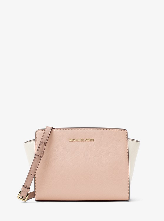MICHAEL KORS  中号 Selma 粉拼耳朵包