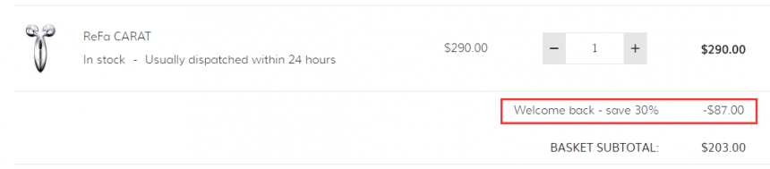 7折！ReFa CARAT 铂金按摩仪