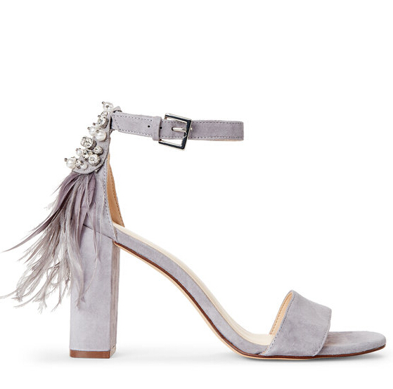 NINE WEST Mist Aaronita Embellished Block Heel Sandals 女款高跟凉鞋