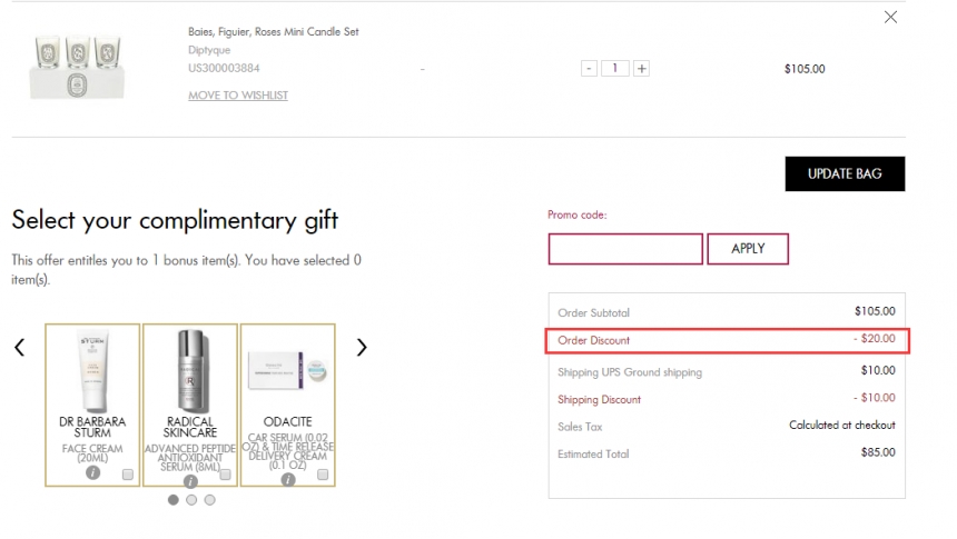 直减！DIPTYQUE  经典香薰蜡烛 3*70g