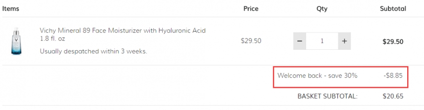 7折!Vichy 补水神器 89能量瓶 50ml