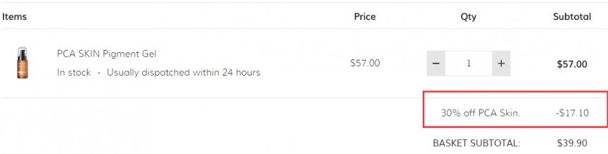 7折!PCA *淡*凝胶 30ml