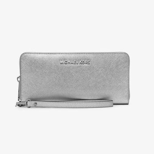 多功能实用钱包 Michael Kors 大号 Jet Set Tr*el 金属皮制手机钱夹 