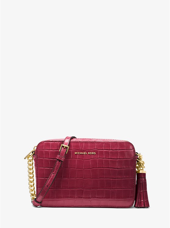 降价！MICHAEL Michael Kors 中号 Ginny 鳄*压纹*斜挎包