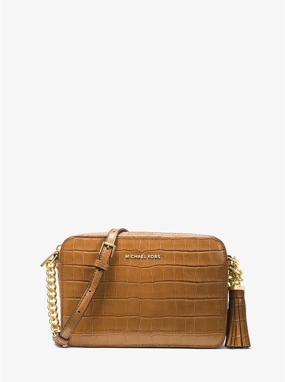 降价！MICHAEL Michael Kors 中号 Ginny 鳄*压纹*斜挎包