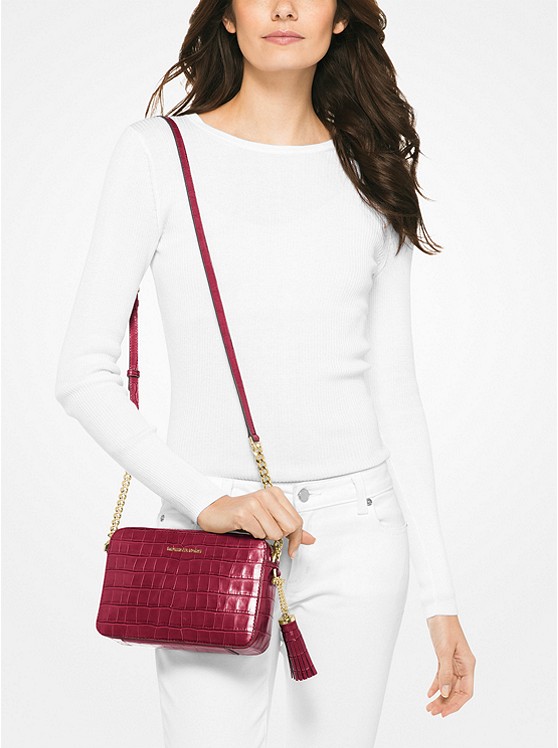 降价！MICHAEL Michael Kors 中号 Ginny 鳄*压纹*斜挎包