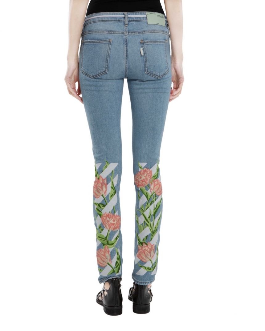 【55专享】OFF-WHITE c/o VIRGIL ABLOH™ 刺绣印花*牛仔裤