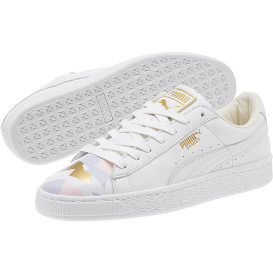 【免邮+额外8折】 Puma 彪马 Basket Classic Geo Camo 白色女士板鞋
