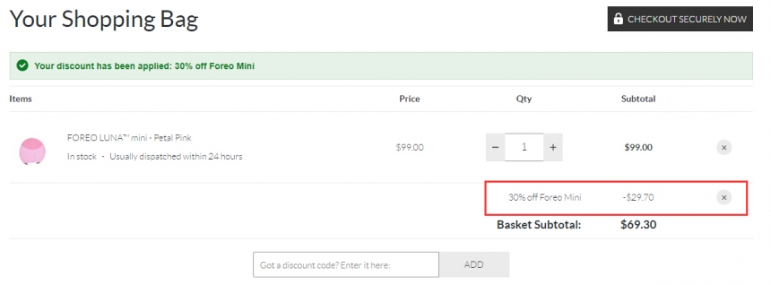 随时失效！SkinStore：FOREO LUNA MINI 洁面仪