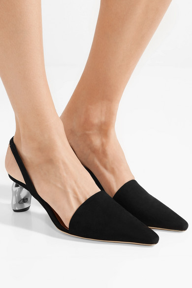 【反向海淘】草根设计师 REJINA PYO *品牌 Conie 绒面革露跟中跟鞋