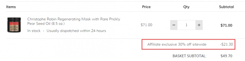 【55专享】CHRISTOPHE ROBIN 刺梨子滋润发膜 250ml