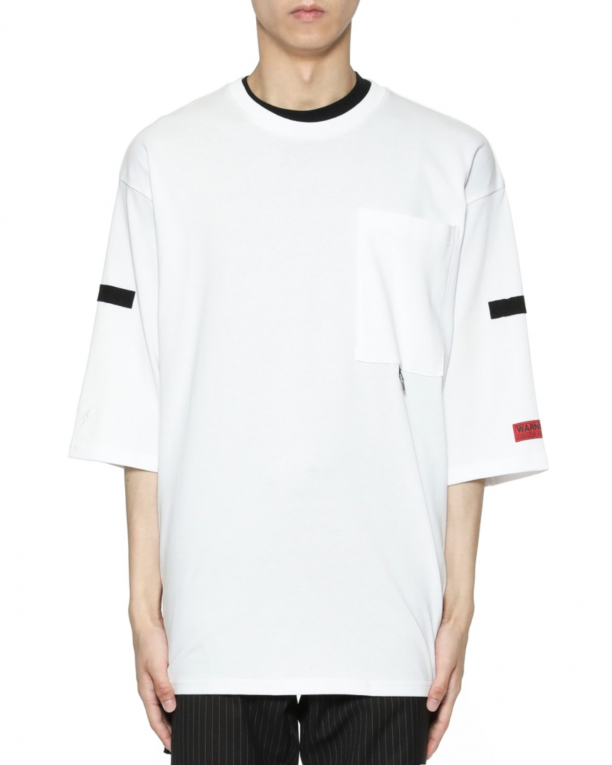 【偶像练习生陈立农同款一套】izzue 字母印花拉链装饰短袖 T 恤