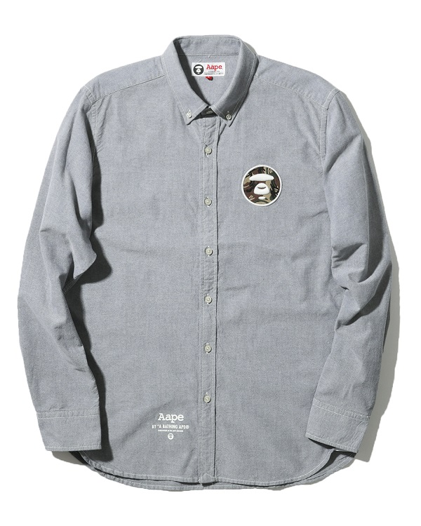 【新品】BAPE 副牌 AAPE Logo 刺绣长袖衬衫