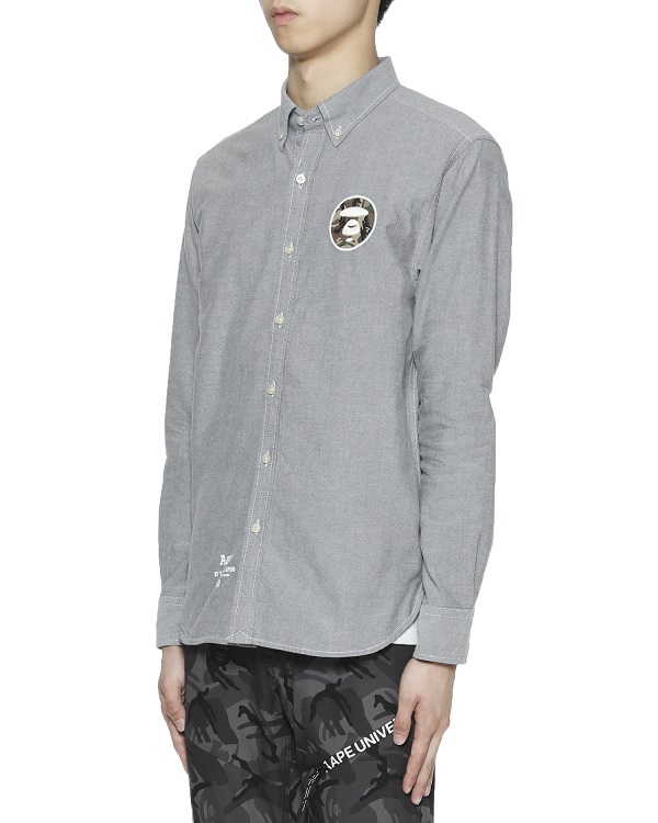 【新品】BAPE 副牌 AAPE Logo 刺绣长袖衬衫