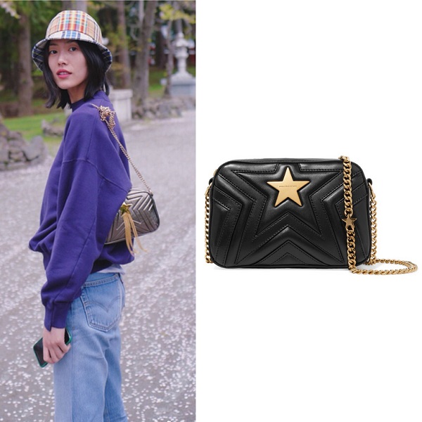 【刘雯类同款】STELLA MCCARTNEY 带缀饰绗缝人造皮革相机包 两色可选