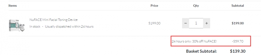 限时闪促！SkinStore：NuFace 米兰达可儿同款微电流提拉紧致美容仪