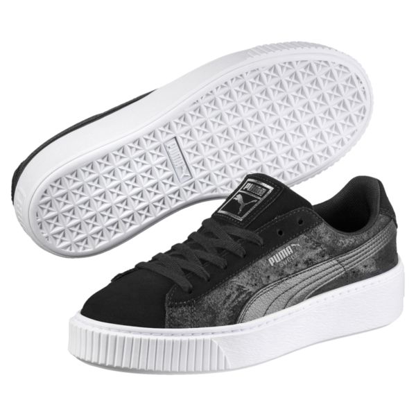 Puma 彪马 Suede Platform Metallic Safari 女士运动鞋