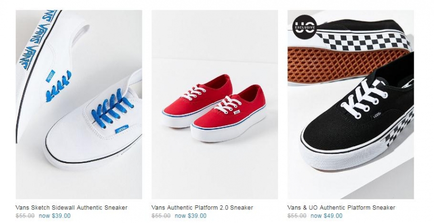 Urban Outfitters UK 官网：精选 Vans 范斯 时尚经典款男女板鞋 