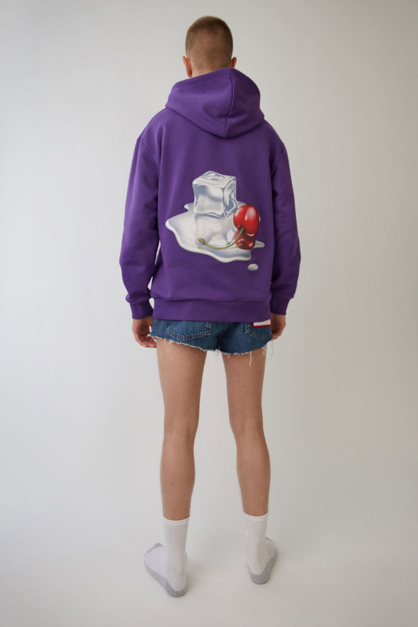 【贾静雯妈妈是超人同款】Acne Studios Fog purple 棉质带帽卫衣