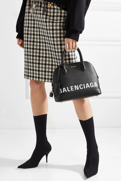 【新款上架，可反向海淘】BALENCIAGA Ville 印花纹理皮革手提包