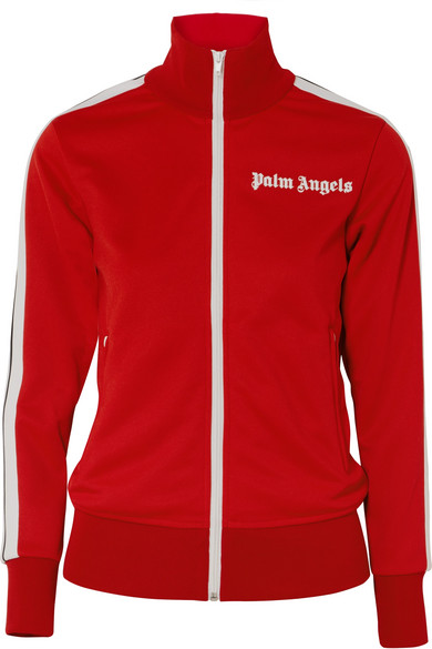 【谢娜同款】PALM ANGELS 条纹缎面平纹针织运动外套