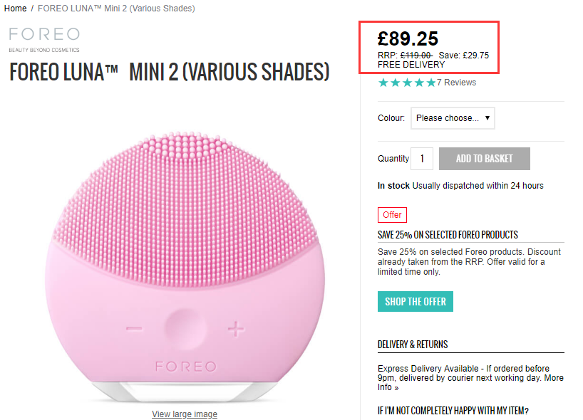 Lookfantastic：FOREO LUNA mini2等 声波洁面仪等