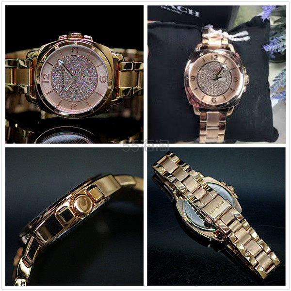 coach蔻驰boyfriend系列14502002女士满天星玫瑰金腕表