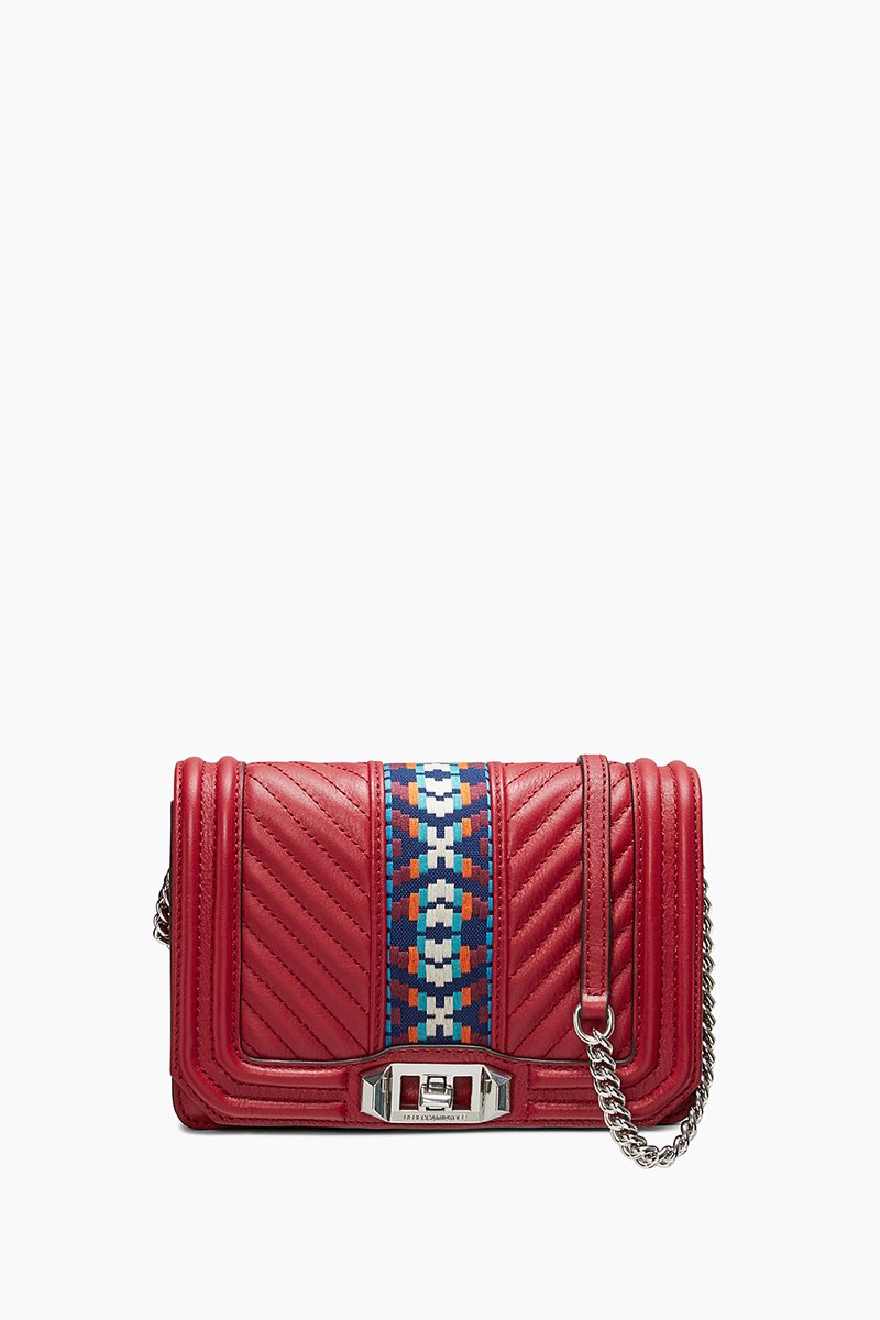 13%超高返利！Rebecca Minkoff Chevron Quilted Small Love 几何纹理菱格纹斜挎包